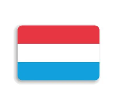 Rounded rectangle vector flag of Luxembourg Stock Illustration