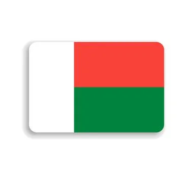 Rounded rectangle vector flag of Madagascar 스톡 일러스트