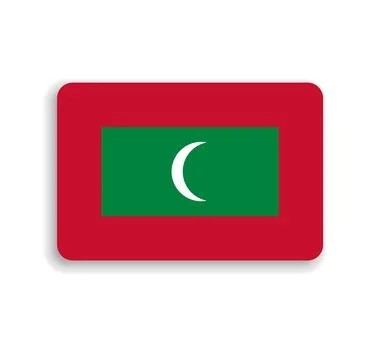 Rounded rectangle vector flag of Maldives Stock Illustration