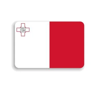 Rounded rectangle vector flag of Malta イラスト素材