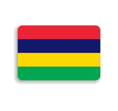 Rounded rectangle vector flag of Mauritius Stock Illustration