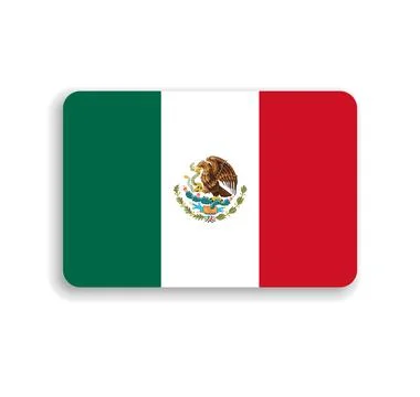 Rounded rectangle vector flag of Mexico Stock Illustration