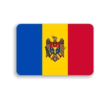 Rounded rectangle vector flag of Moldova Stock Illustration