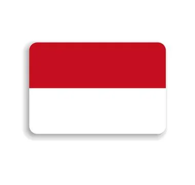 Rounded rectangle vector flag of Monaco Stock Illustration