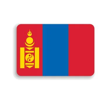 Rounded rectangle vector flag of Mongolia Illustrazione stock