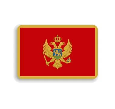 Rounded rectangle vector flag of Montenegro 库存插图