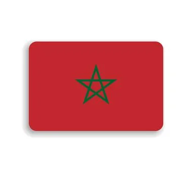 Rounded rectangle vector flag of Morocco Stock Illustration