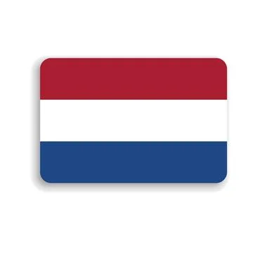 Rounded rectangle vector flag of Netherlands Stock Illustration