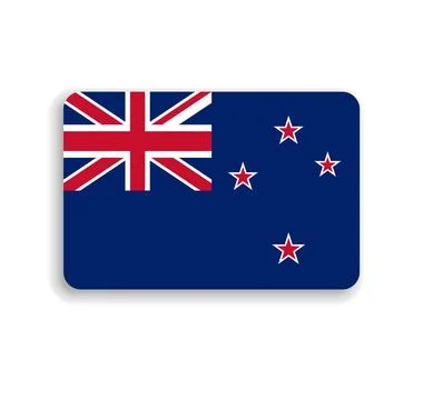 Rounded rectangle vector flag of New Zealand Illustrazione stock
