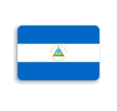 Rounded rectangle vector flag of Nicaragua Illustrazione stock