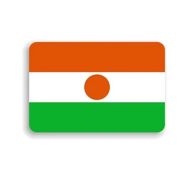 Rounded rectangle vector flag of Niger Illustrazione stock