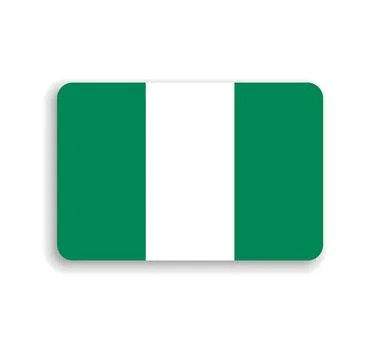 Rounded rectangle vector flag of Nigeria Stock Illustration