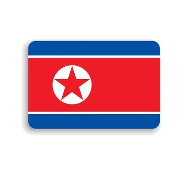 Rounded rectangle vector flag of North Korea 库存插图