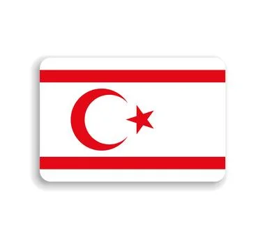 Rounded rectangle vector flag of Northern Cyprus Stock Illustration
