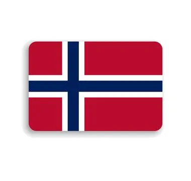 Rounded rectangle vector flag of Norway Stock Illustration