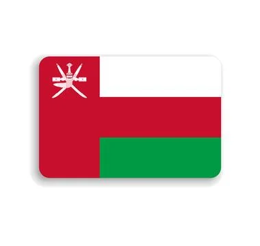Rounded rectangle vector flag of Oman イラスト素材