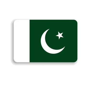 Rounded rectangle vector flag of Pakistan Stock Illustration