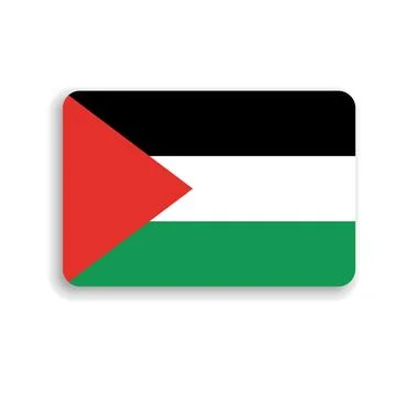 Rounded rectangle vector flag of Palestine Stock Illustration
