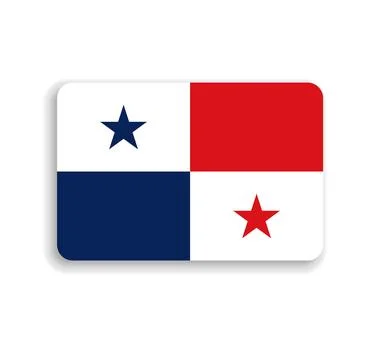 Rounded rectangle vector flag of Panama Stock Illustration
