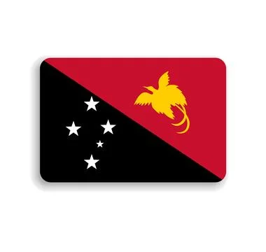 Rounded rectangle vector flag of Papua New Guinea イラスト素材