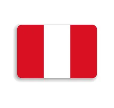 Rounded rectangle vector flag of Peru Stock Illustration