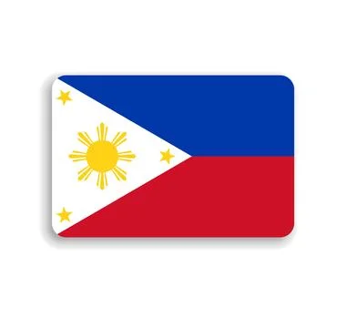 Rounded rectangle vector flag of Philippines Stock Illustration
