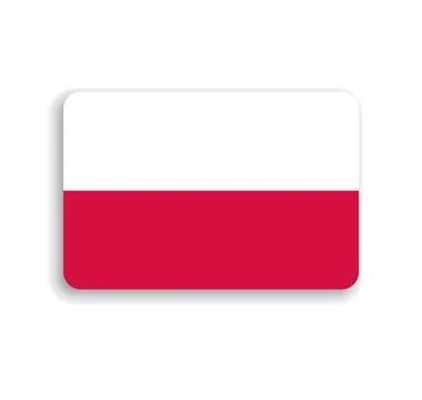 Rounded rectangle vector flag of Poland Stock Illustration