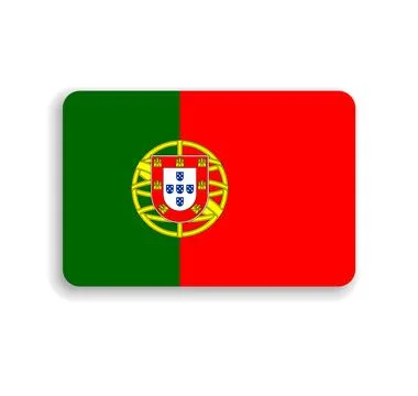 Rounded rectangle vector flag of Portugal イラスト素材