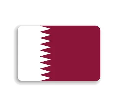 Rounded rectangle vector flag of Qatar Illustrazione stock