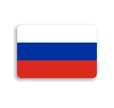 Rounded rectangle vector flag of Russia Stock Illustration
