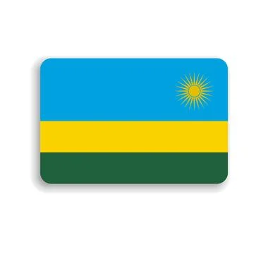 Rounded rectangle vector flag of Rwanda Stock Illustration