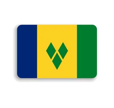 Rounded rectangle vector flag of Saint Vincent and the Grenadines イラスト素材