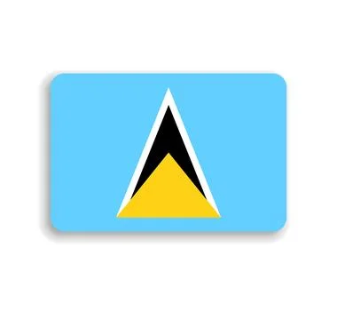 Rounded rectangle vector flag of Saint Lucia Illustrazione stock