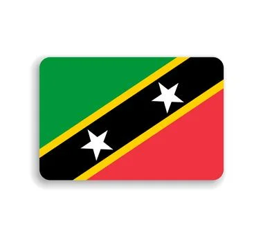 Rounded rectangle vector flag of Saint Kitts and Nevis Stock Illustration