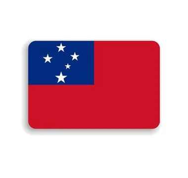 Rounded rectangle vector flag of Samoa Stock Illustration
