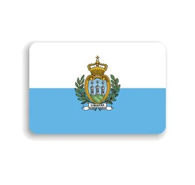 Rounded rectangle vector flag of San Marino 스톡 일러스트