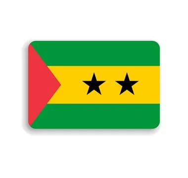 Rounded rectangle vector flag of Sao Tome and Principe Stock Illustration