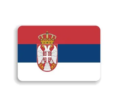 Rounded rectangle vector flag of Serbia 库存插图