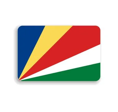 Rounded rectangle vector flag of Seychelles Stock Illustration