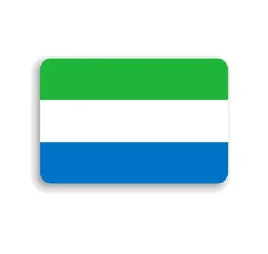 Rounded rectangle vector flag of Sierra Leone Stock Illustration