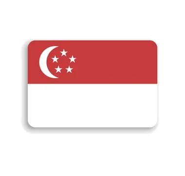Rounded rectangle vector flag of Singapore Stock Illustration