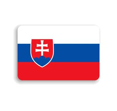 Rounded rectangle vector flag of Slovakia イラスト素材