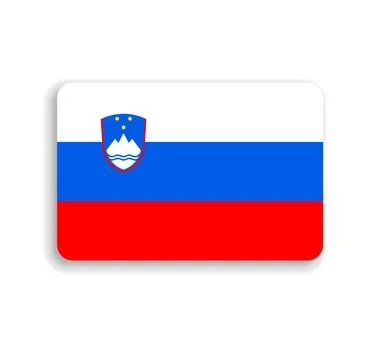 Rounded rectangle vector flag of Slovenia Illustrazione stock