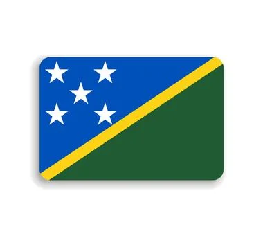 Rounded rectangle vector flag of Solomon Islands Stock Illustration