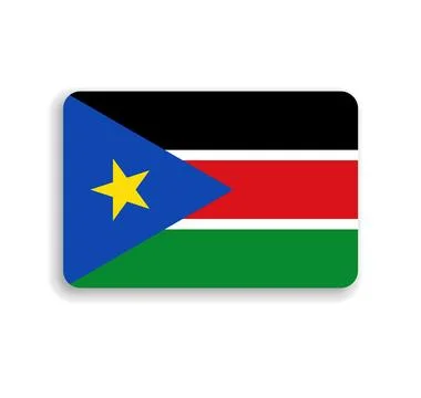 Rounded rectangle vector flag of South Sudan Illustrazione stock