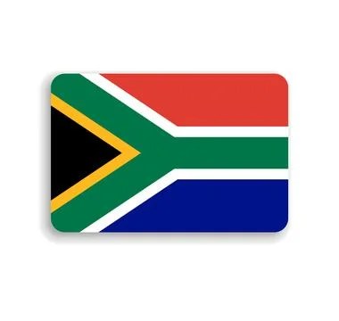 Rounded rectangle vector flag of South Africa Stock Illustration