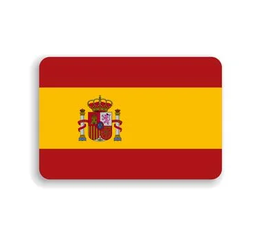 Rounded rectangle vector flag of Spain Illustrazione stock