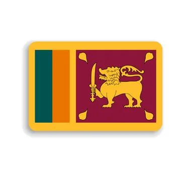 Rounded rectangle vector flag of Sri Lanka Stock Illustration