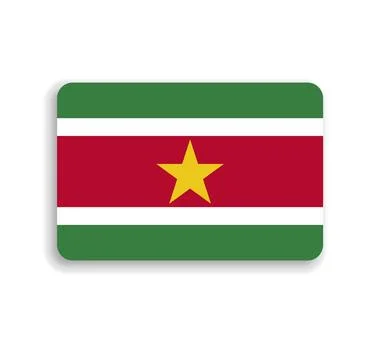Rounded rectangle vector flag of Suriname Stock Illustration