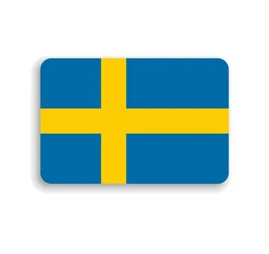 Rounded rectangle vector flag of Sweden Illustrazione stock